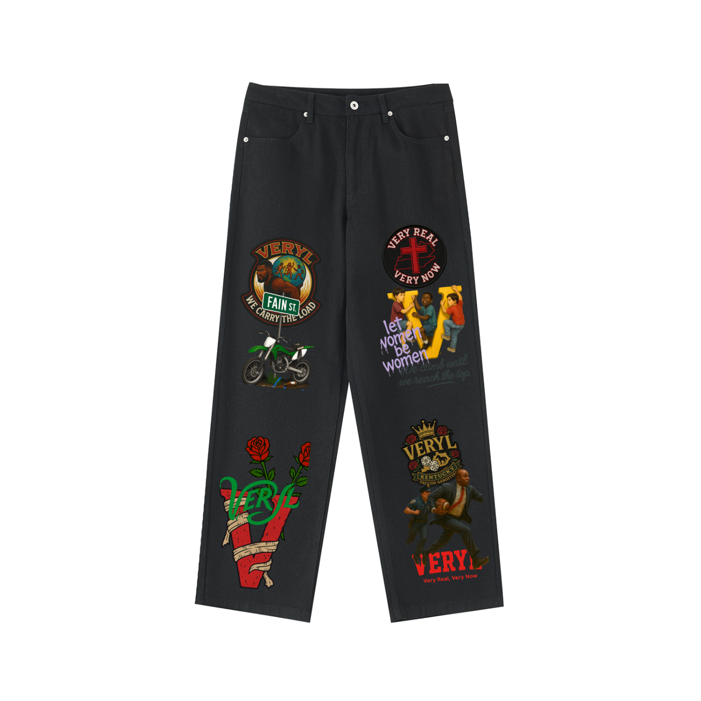 Veryl Patch Straight-Leg Pants